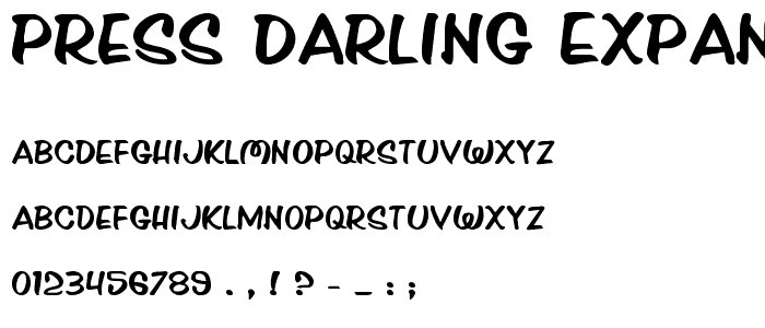 Press Darling Expanded font